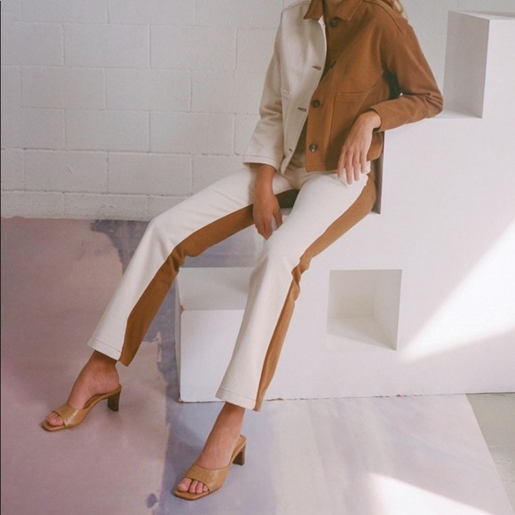 L’Idea Beige Leather Y2K Embellished Mule Slides - Picture 10 of 10